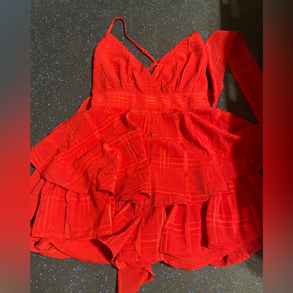 Short ruffle romper size 2! Worn once and purchased from hello molly